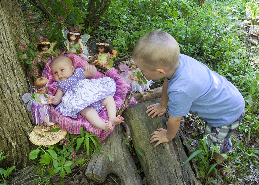 Checking Up on His Sister