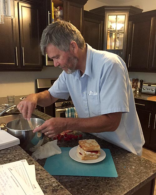 Making a cake for Elliot