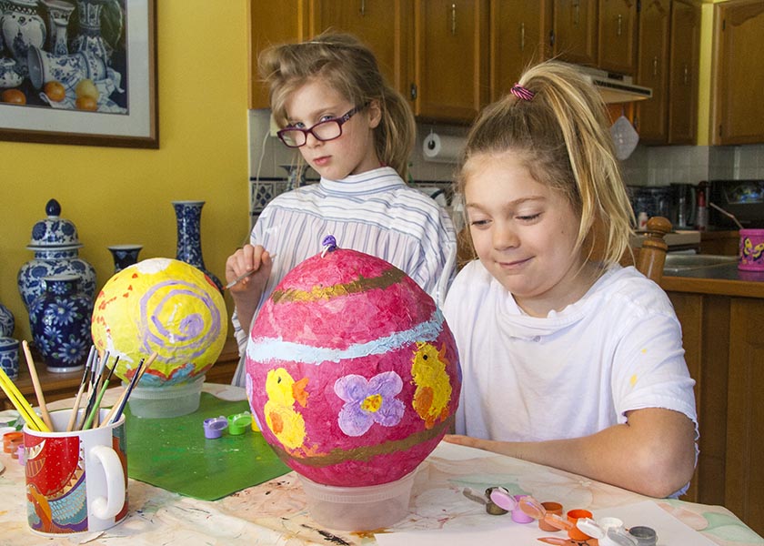 Painting Paper Mache Eggs