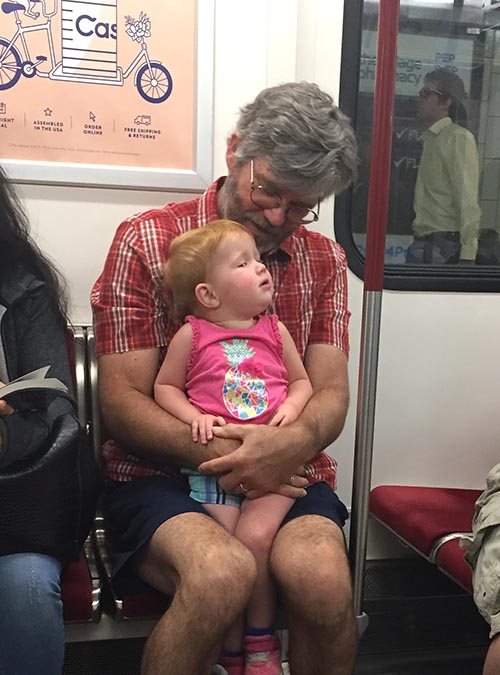 On the Subway with Grandpa