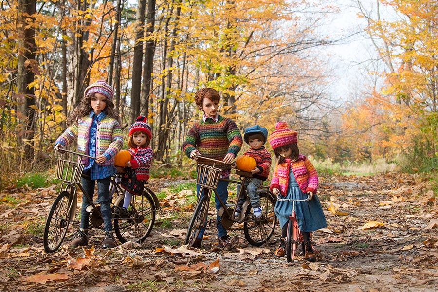 Biking Home with their Pumpkins