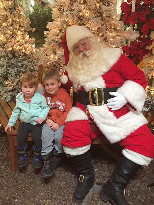 Emily and Elliot with Santa