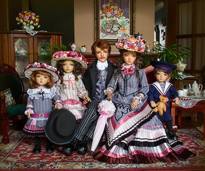 Victorian Family, in Colour