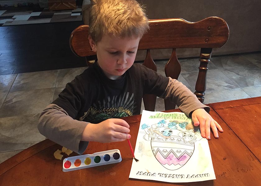 Painting an Easter Egg Picture