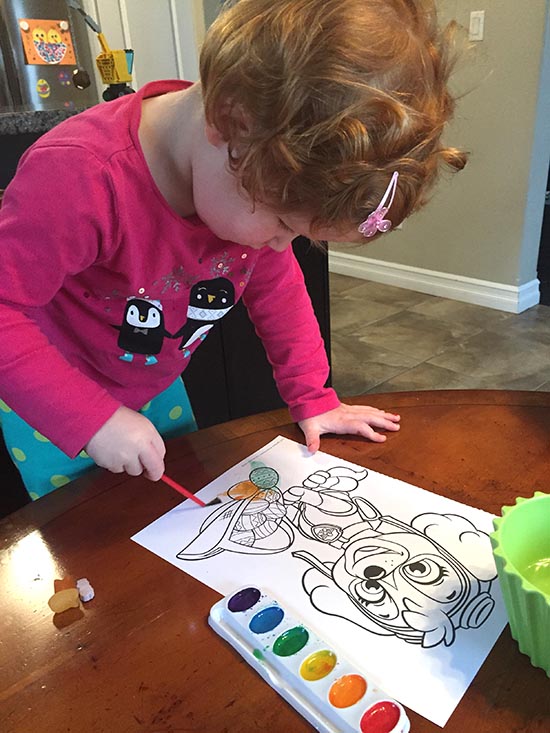 Painting a Puppy with an Easter Basket