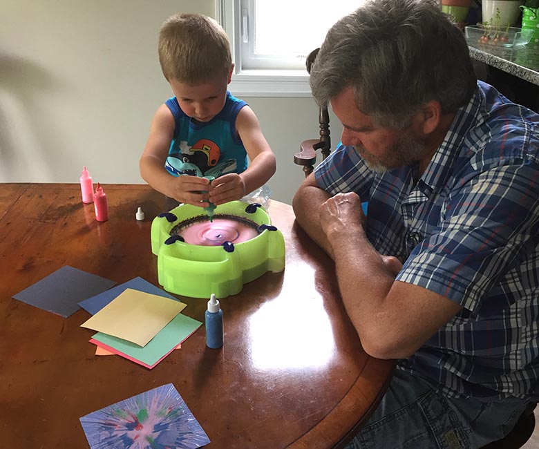 Spin Art with Grandpa