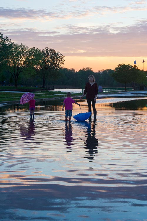 Wading with Mom