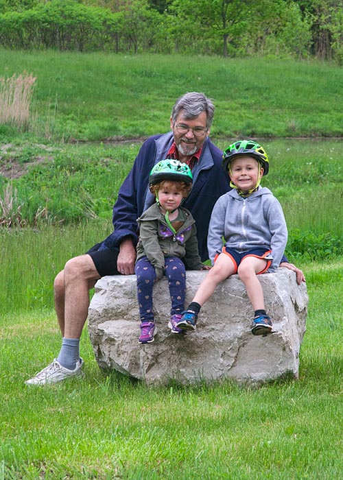 On a Rock with Grandpa