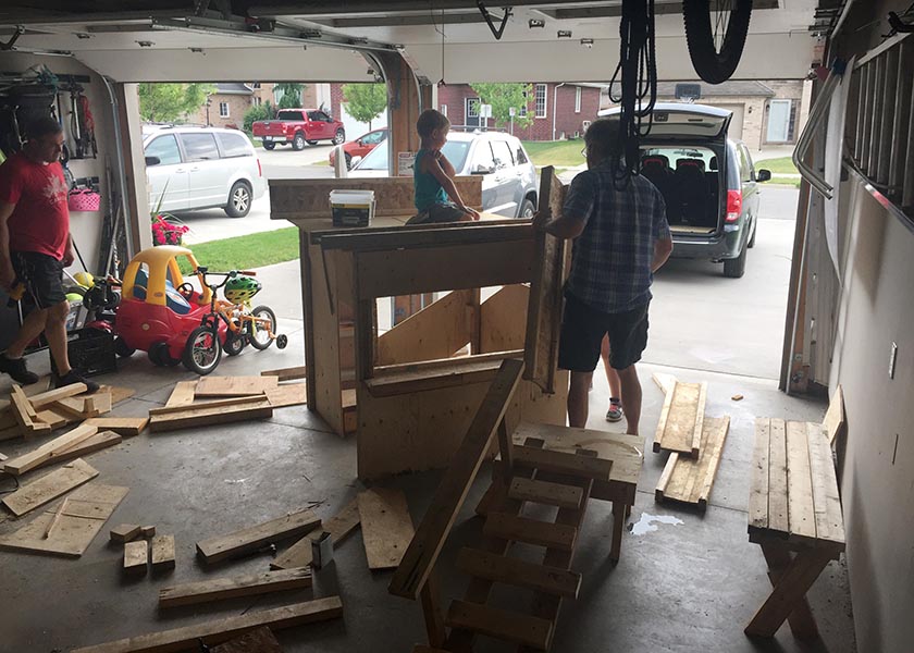 Helping Grandpa Build a 'Free-Form' Playhouse