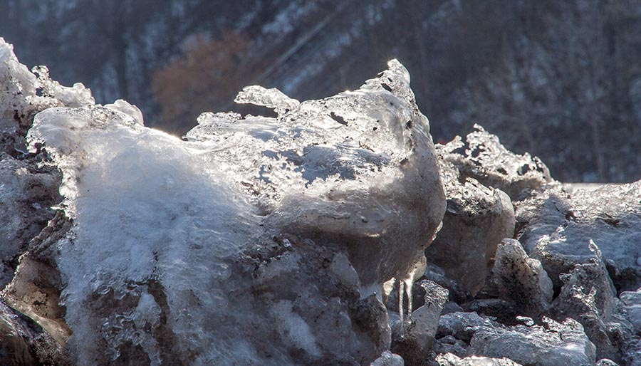 Melting Snowbank Ice Sculpture