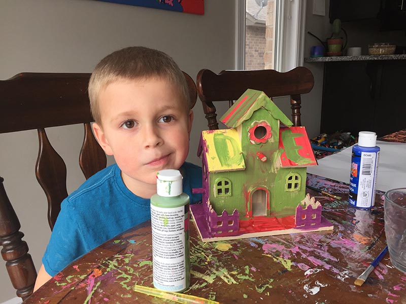 Elliot and his Painted Bird House