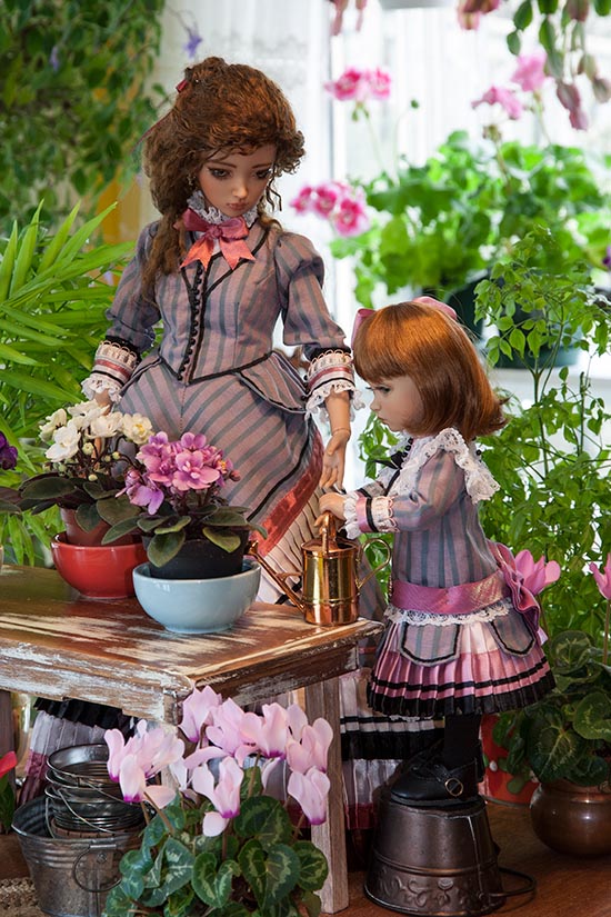 Helping Mom in the Conservatory