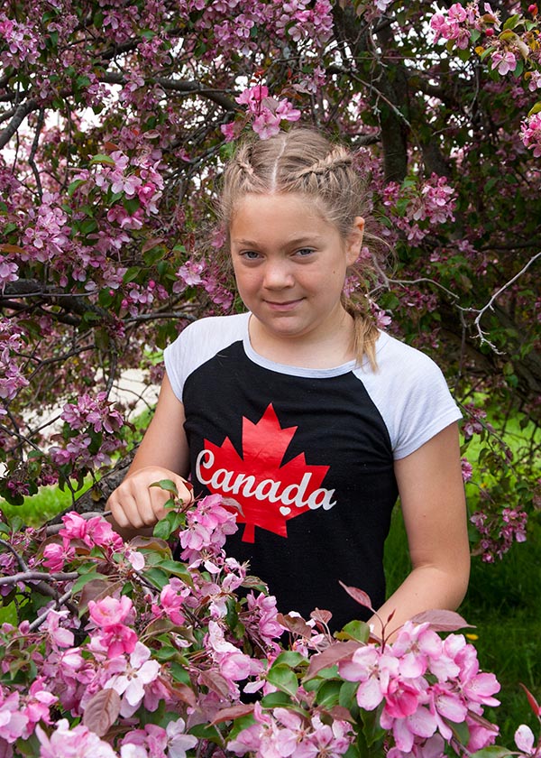 Teagan in the Crabapple Blossoms