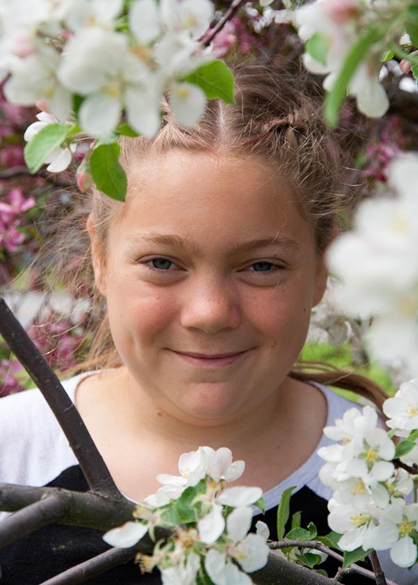 Teagan through the Flowers