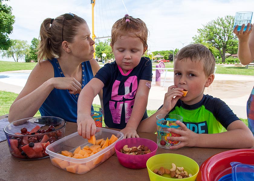 Snack Time at the Splash Pad