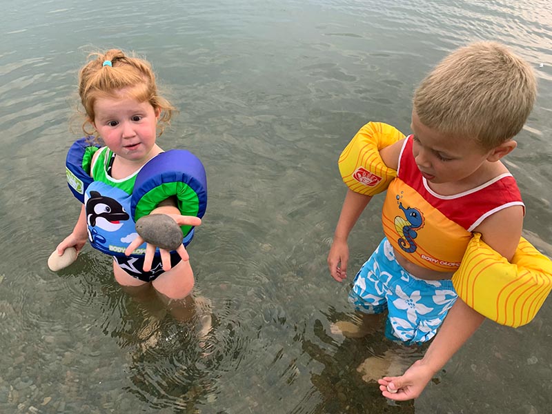 "Look at the stone I found!"