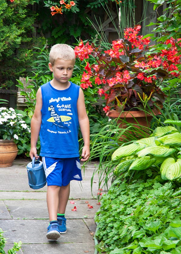 Helping to Water the Plants