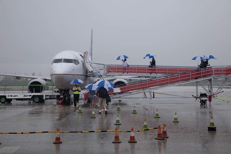 Boarding in the Rain