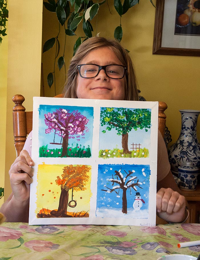 Rachel and her Four Seasons Painting