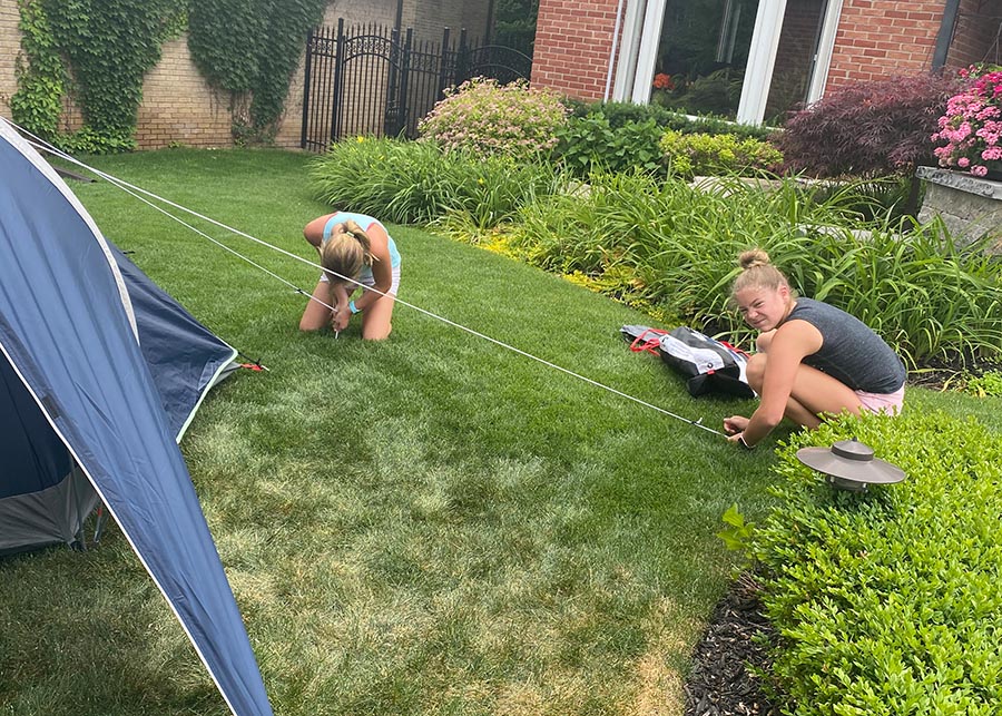 Putting Up a Tent in the Front Yard