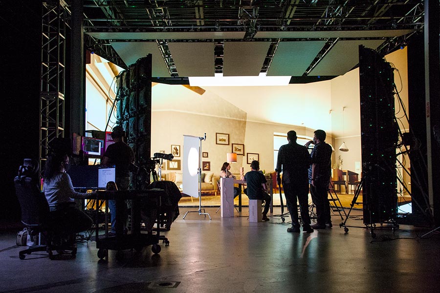 Filming at Mikey's Studio