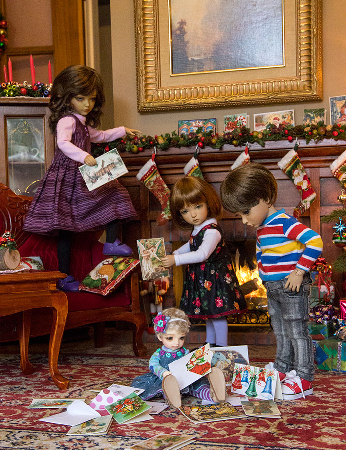 Opening the Christmas Cards