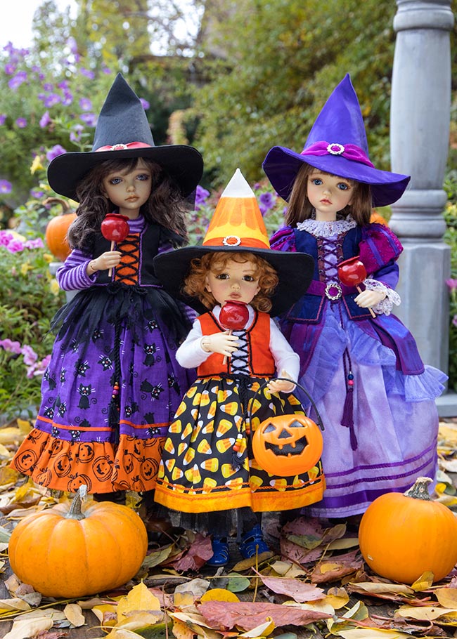Three Candy Apple Witches
