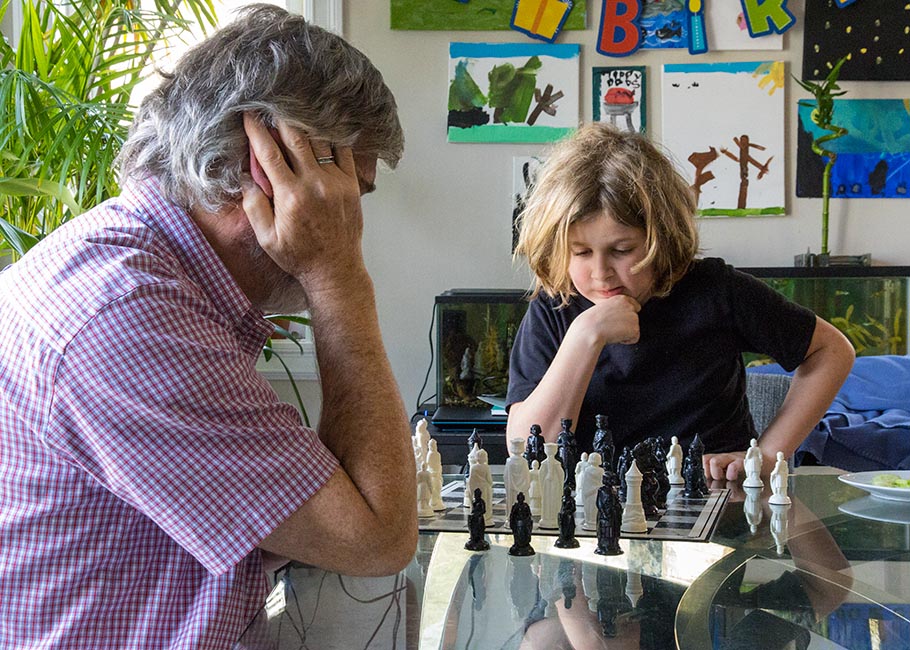 Challenging Grandpa to a Game of Chess