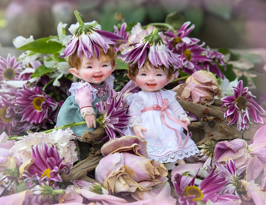 Babies in the Faded Mothers Day Flowers