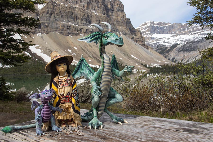 Enjoying the Scenery at Bow Lake