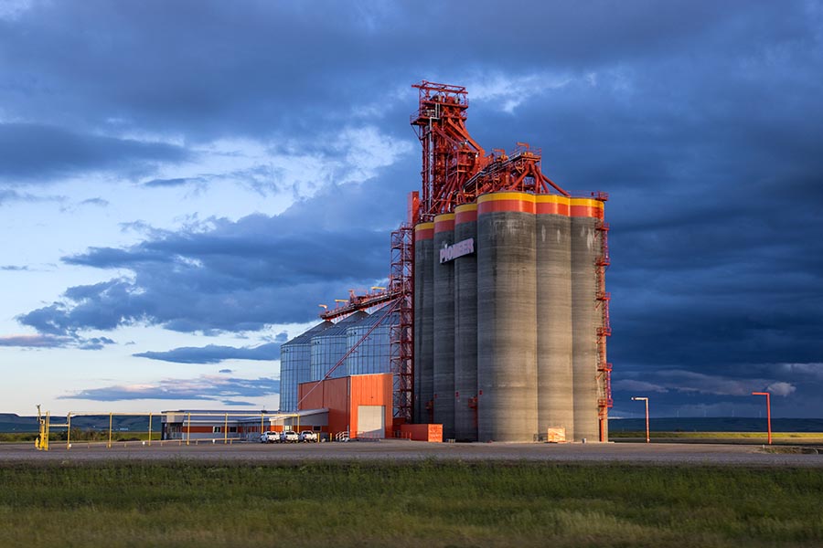 Grain Elevator at Sunset