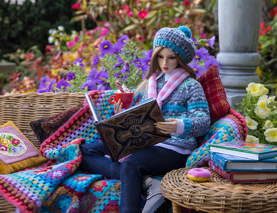 Reading on the Patio