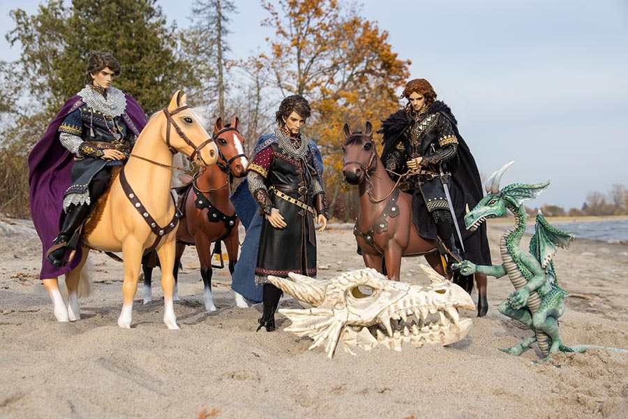 the King and His Men Check Out the Skull