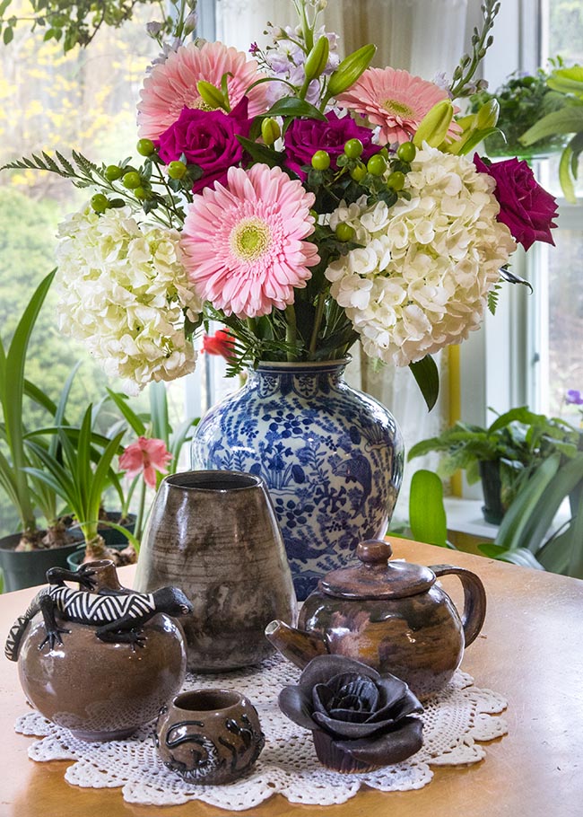 Marianne's Flowers and Tanya's Pottery