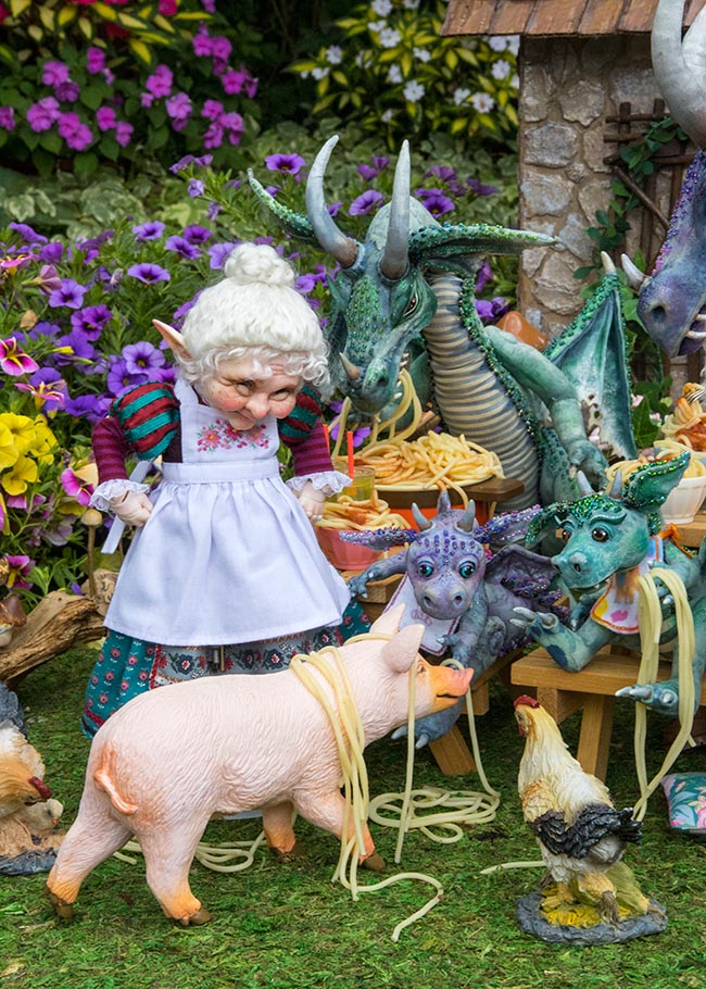 "Wilbur! Tou know better than to be begging at the dinner table!"