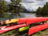 Canoes at Maligne Lake